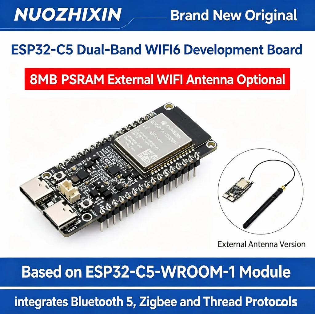 ESP32-C5 Development Board Waveshare Dual-Band WiFi6 Multi-Protocol Zigbee3.0 Thread BLE5 IoT RISC-V Microcontroller Module
