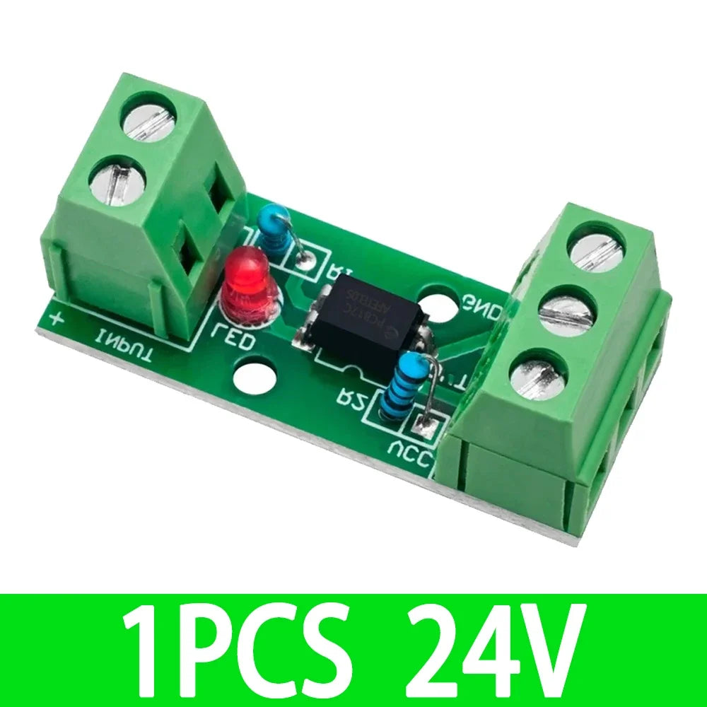 1~20PCS 1 Channel Way Optocoupler Isolation Module PC817 3V-5V 12V 24V Photoelectric Isolator Rail Holder PLC Drive Motor Board