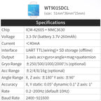 WitMotion WT901SDCL AHRS MPU9250 200Hz 9-Axis Offline Accelerometer Data Logger,  Gyro+Angle (XY 0.05° Accuracy)+Magnetometer