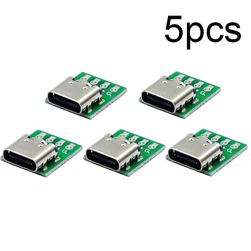 USB 3.1 Type-C 16-Pin Test Breakout Board Full Pinout Adapter Socket for Diagnosis & Data Cable Prototyping
