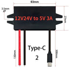 15W 12V 24V to 5V 3A DC-DC Step Down Buck Converter Regulator Power Supply Module Mini USB Micro USB Male Female Type-C Adapter