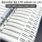 SMD Resistor Kit 170Values 0201 0402 0603 0805 1206 1% 0R-10M Ohm Assortment Sample Book Chip Resistor DIY Electronic Components