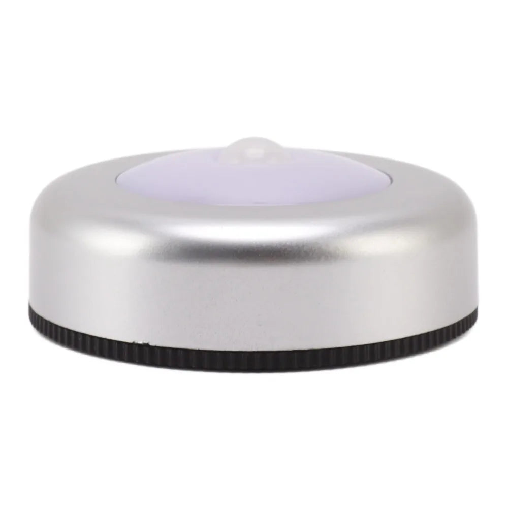 2 Pack Energy Saving Motion Sensor Night Light Battery Powered Small LED Induction Lamp White Light Round Sensing Lamp Drawer