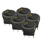 5 Pieces Car Pushbutton Switch 12V ON/OFF Luminescence Toggle Switches Round Rocker Dot Switch LED Light Waterproof