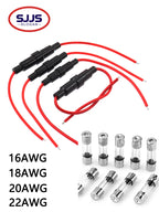 【5PCS】5*20mm 6*30mm Glass Fuse Holder Screw Type 5X20mm with 22 20 18 16AWG Wire Cable 250V 5X20MM Glass Fuse Tube Fuse Casing