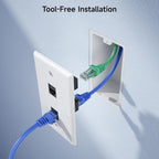 1-20Pcs 10Gbps Cat6 Keystone Coupler RJ45 Keystone Jack Couplers Female to Female Modular Connector for Patch Panel Wall Plate