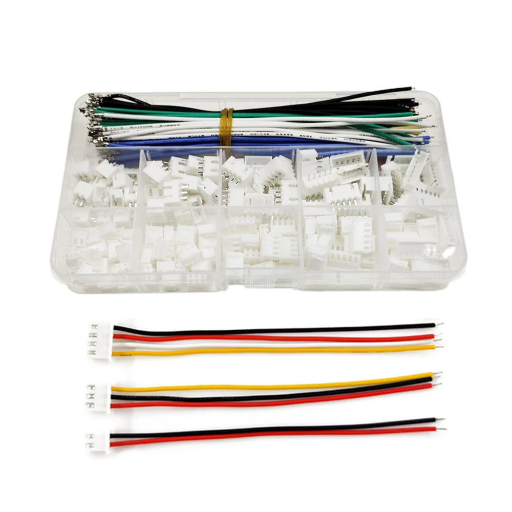 XH 2.54mm Connector Socket Kit with 22 AWG Pre-Crimped Silicone Cable Wire 2/3/4/5/6 Pin Housing Adapter Male Female JST-XH