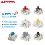 GATERON G Pro V3 3.0 Pro Switch 3pin for Mechanical Keyboard Pre Lubed RGB Linear Tactile White Yellow Red Silver Brown MX Axis