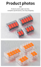 10/20/30/50Pcs Orange Electrical Splicing Compact Quick Lever Wire Connector Lighting Terminal Blocks Wide Capacity 0.2-4mm²