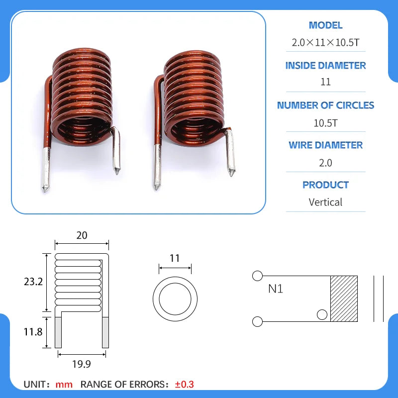 hollow inductor coil inductor copper wire  full specifications