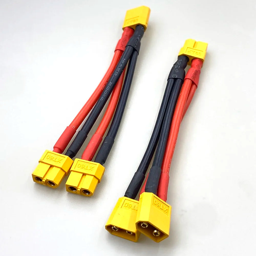 XT60 XT90 T Plug Parallel Battery Connector Male/Female Double Extension Cable Y-Divider/RC Battery Motor3-Way 10AWG 12AWG 14AWG