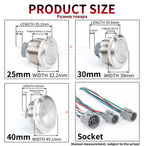 12/16/19/22/25/30/40mm Waterproof Metal Push Button Switch NO LED Light Momentary Latching Car Engine Power Switch  1NO1NC