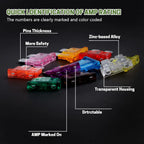 100Pcs Standard Blade Fuses Kit,Car Fuses Assortment Kit 5A/ 7.5A/ 10A/ 15A/ 20A/ 25A/ 30A/ 35A/ 40A/ 50A for Car/RV/Truck/Motor