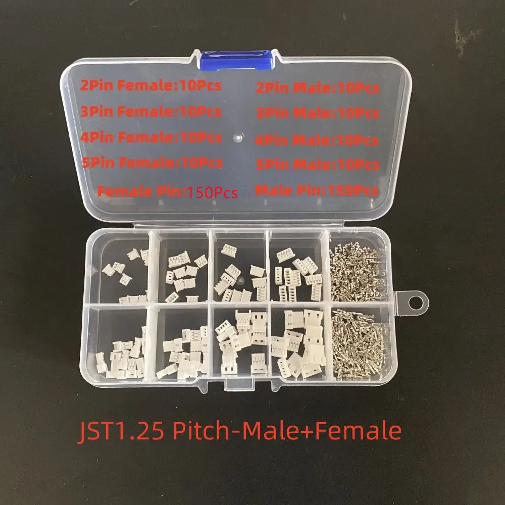 1Box JST 1.25 PH 2.0mm /SYP/SM/XH 2.54mm / VH 3.96mm Pitch Male Female Terminals Kit Plug Plastic Housing Header Crimp Connector
