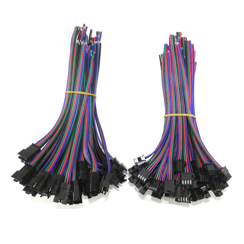 30/50/100pairs 2pin 3pin 4pin 5pin 6pin 15cm JST SM Connector Quick Male/Female Extension Cable For Lamp Driver CCTV Led Strip