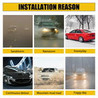 1Pc 1.8m/5.9ft Flexible Car Hood LED Meteor Strip Lights White Yellow Dynamic Scan Start Up Hoodbeam Kit For SUVs Trucks Vans