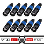 10pcs STP RJ45 8P8C CAT.6A Crystal Jack+10pcs Waterproof RJ45 Male Plug LAN Network Ethernet Ethercon Connector Wire Connectors