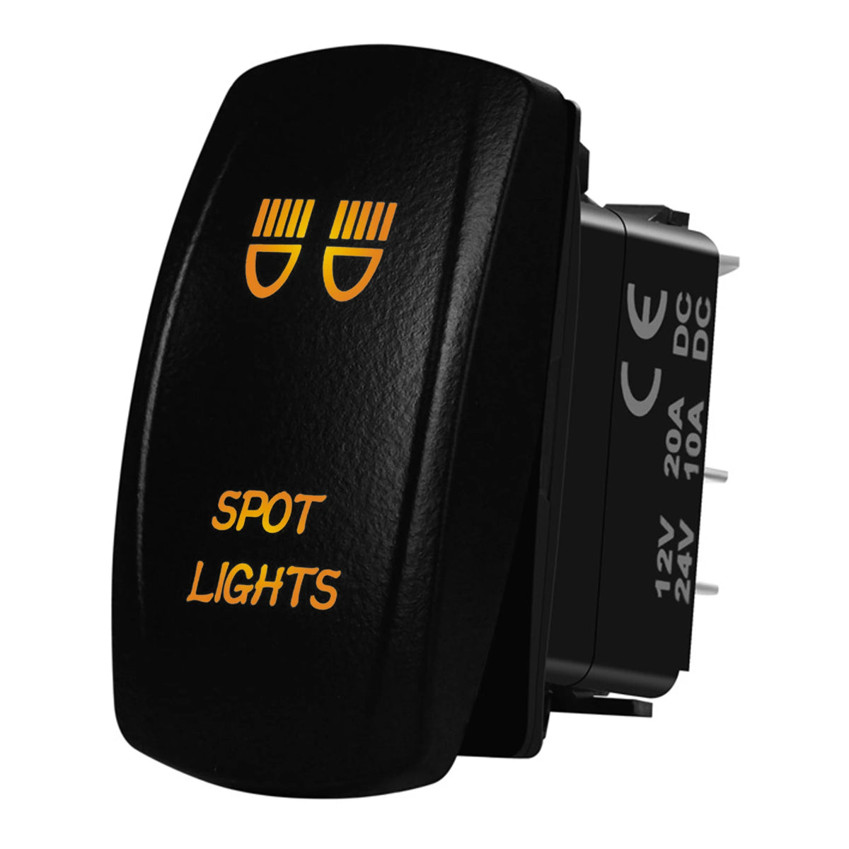 Marine Boat Rocker Switch 12/24V Orange Backlit Anchor Beacon Up Down Button ON OFF/ON OFF ON Momentary Toggle Switch Waterproof