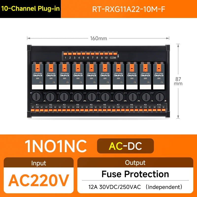 ENMG Relay Module 220VAC 2/4/8/16 Channel SPDT DPDT PLC Signal Amplifier Board Industrial Control Switch