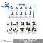10 Models 6*6 Tact Switch Tactile Push Button Switch Kit Height: 4.3 5~13MM DIP 2P/4P Micro Switch 6x6 Key Switch
