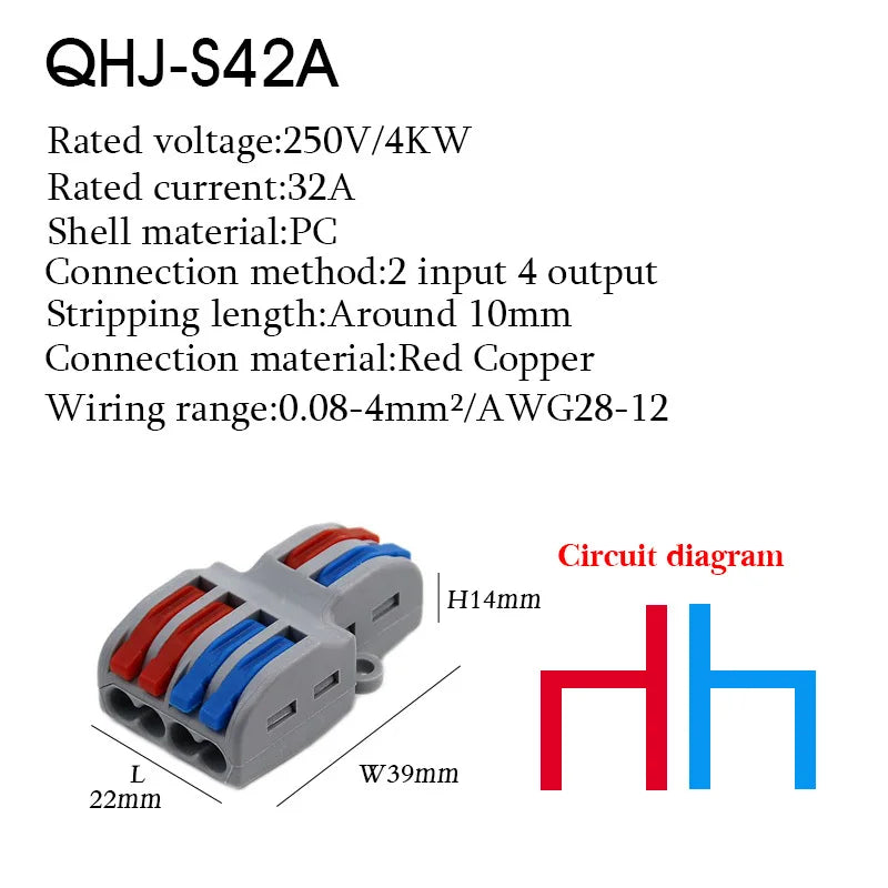 25PCS Electrical Cable Connectors Push-in Quick Terminal Blocks LED Cable Wiring Tool Wire Connectors Rail Installation Model