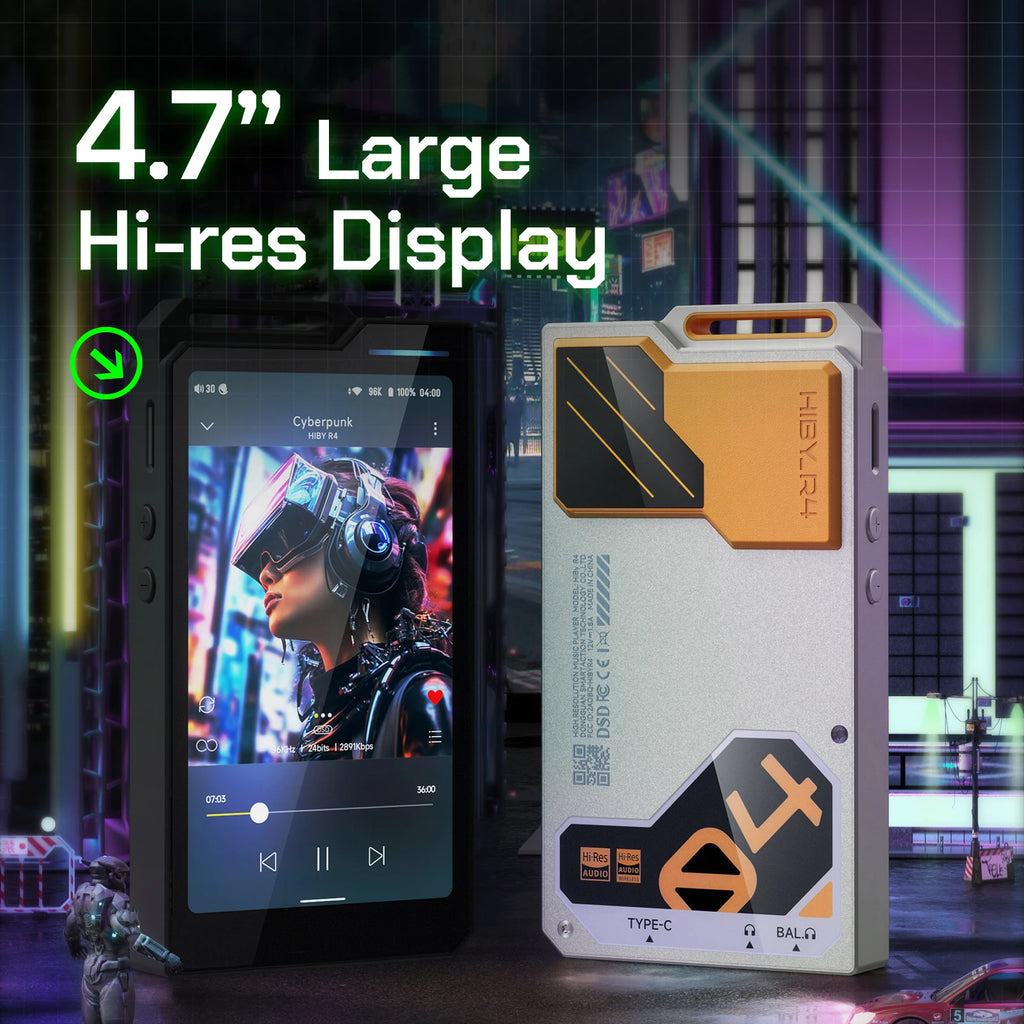 HiBy R4 MP3 HiFi Music Player Bluetooth WiFi DSD256 MQA 16x USB DAC Headphone AMP 11hr 4.7 ES9018Q2M 4 Snapdragon 665 Androind
