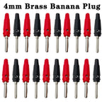 20Pcs 4mm Banana Plug Connectors Black And Red High Current Insulated Shrouded Stackable Screw Connection Probe