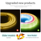 WS2812B WS2811 DC5V Round Reticulate Pattern Neon LED Strip 50Leds/m 360 Degree Smart RGBIC Flexible  Silicone Light Tape IP67