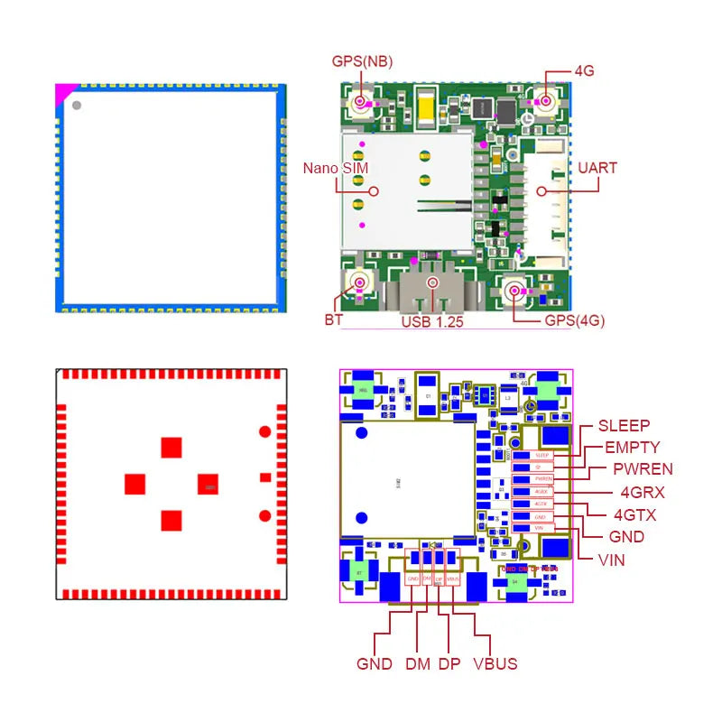 SIMcom SIM7000G mini Core Board Development Board LPWA Module GSM+NBIOT+CATM Module Modem Global Band SIM7000