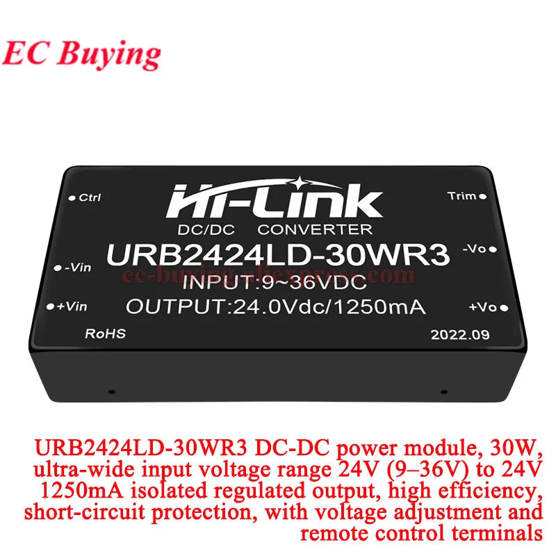 30W 40W 50W AC DC Power Module 110V 48V 24V to 48V 24V 15V 12V 9V 5V 3.3V URB4812LMD URB2405LMD URB1D24LD URB2415LD URB2403LD