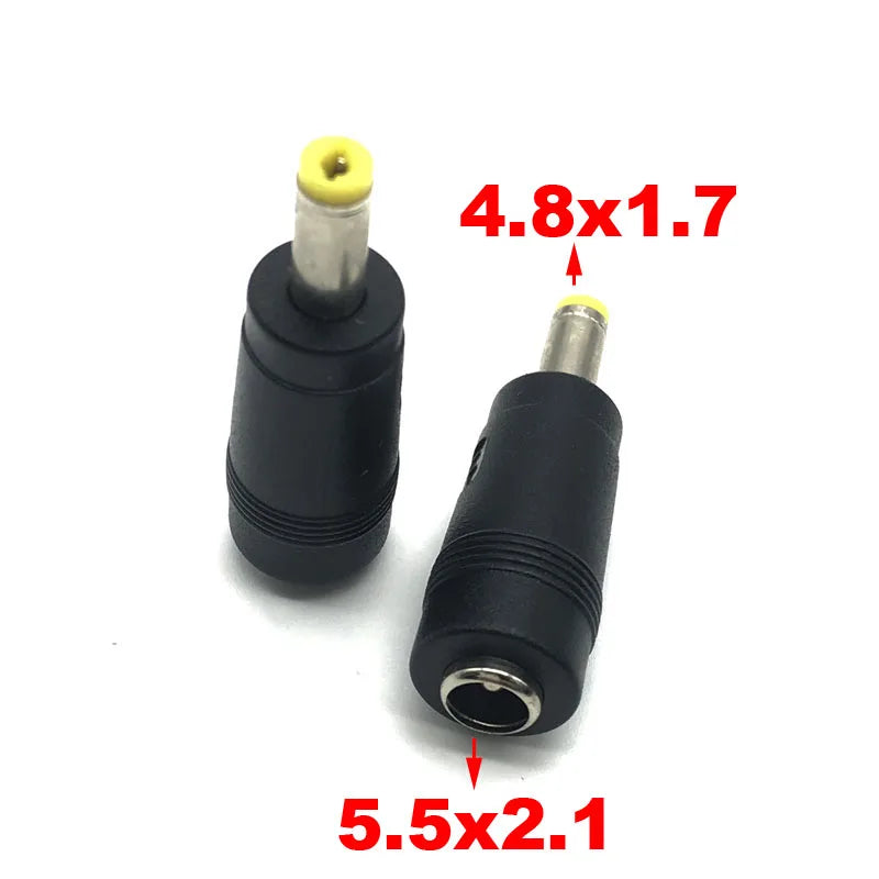 1-10pcs DC 4.8 X 1.7 MM Female Jack Plug Adapter Connectors to 5.5×2.1 or 5.5×2.5 MM Male Tips Power Adaptor