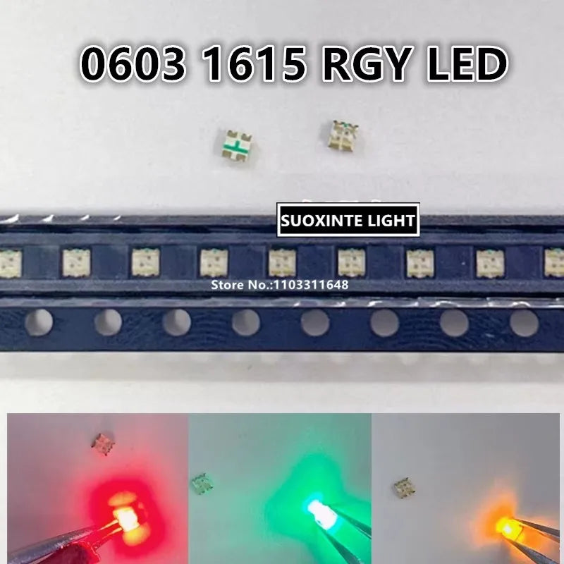 Highlight 0603 1615 RGY LED, Common Anode, Red-Green-Yellow 3 Color SMD Light Emitting Diode