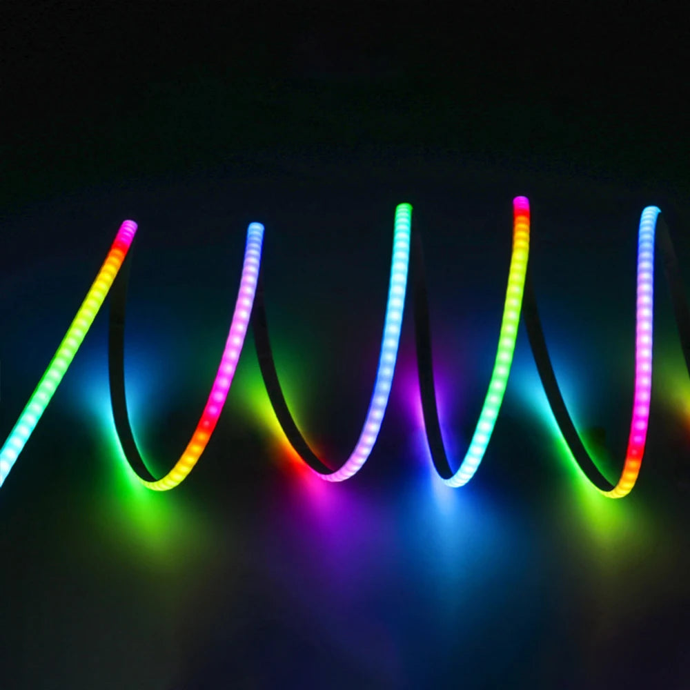 WS2812B COB LED Strip Lights DC5V 5mm Full Color SPI RGB-IC 100/160LEDs Individually Addressable Smart Pixels Tape Light