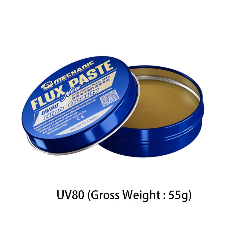 MECHANIC LEAD-Free Soldering Flux UV10/UV50/UV80 No-Clean Solder Welding Paste for Mobile Phone PC PCB SMD Chip BGA Repair Tools