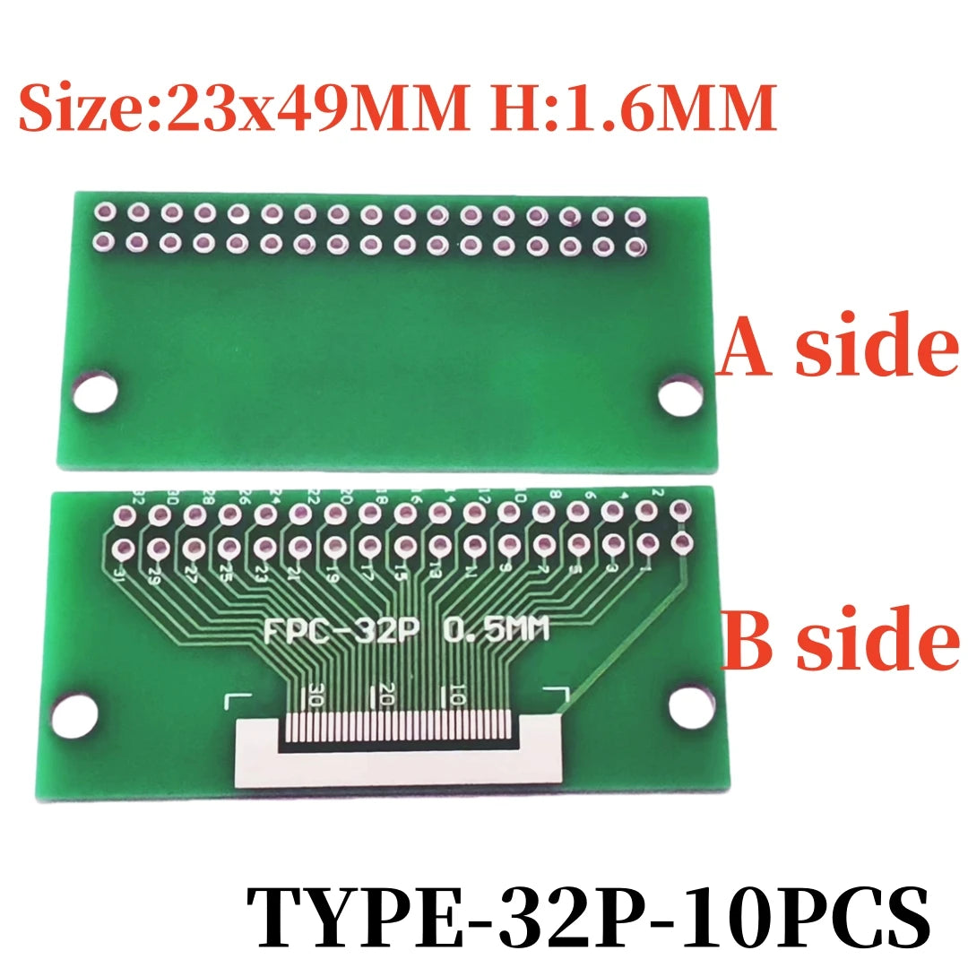 10PCS FFC/FPC Adapter Plate 0.5 to 2.54MM 4P/6P/8P/10P/12P/14P/15P/16P/20P/24P/26P/30P/32P/34P/36P/40P/45P/50P/52P/60P/80P/96P