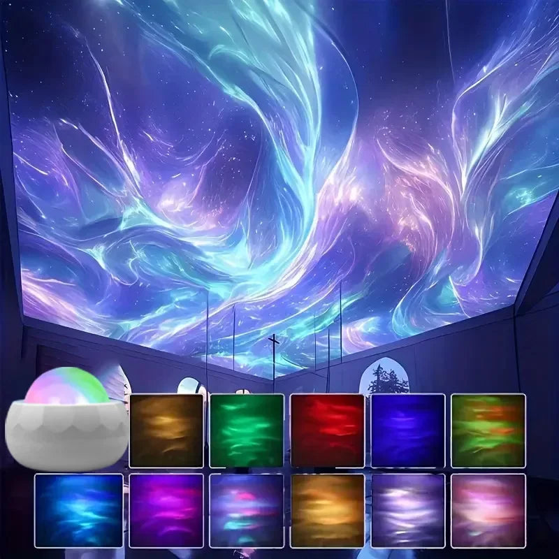 RGB Projection Night Lights Aurora Starry Northern Light Projector Atmosphere Lamp USB Plug Remote Control for Room Party Decor
