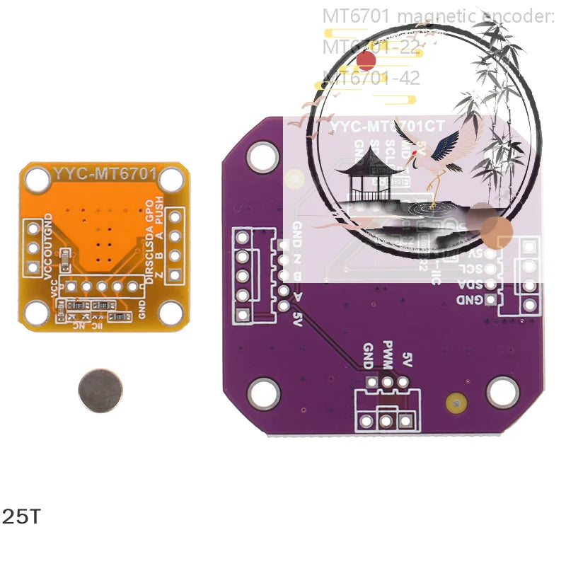 Magnetic Encoder MT6701 Magnetic Induction Angle Measurement Sensor Module 14bit High Precision Can Perfectly Replace AS5600