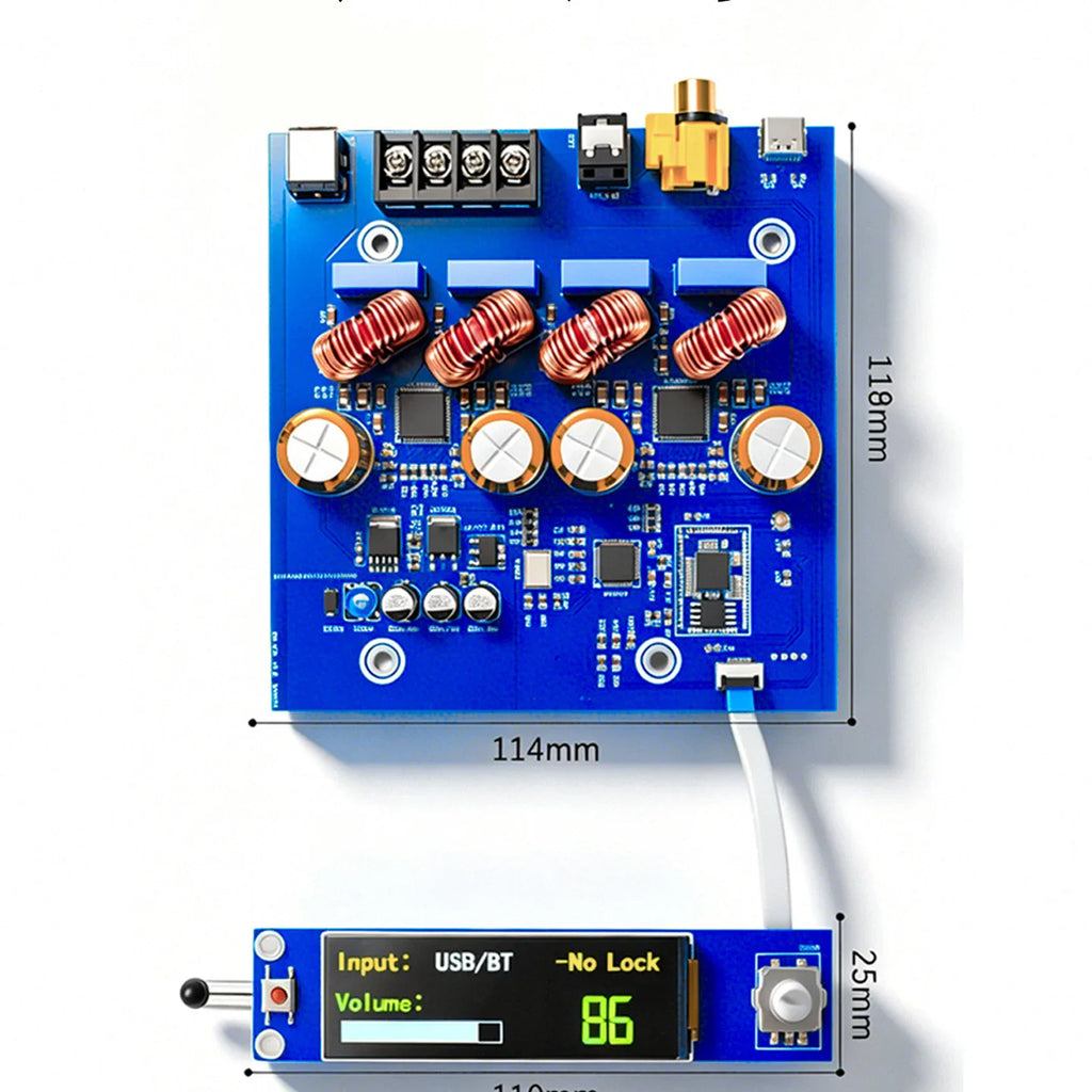 Dual-Core ACM8816 High-Power Digital Bluetooth Amp Board w/Remote Control