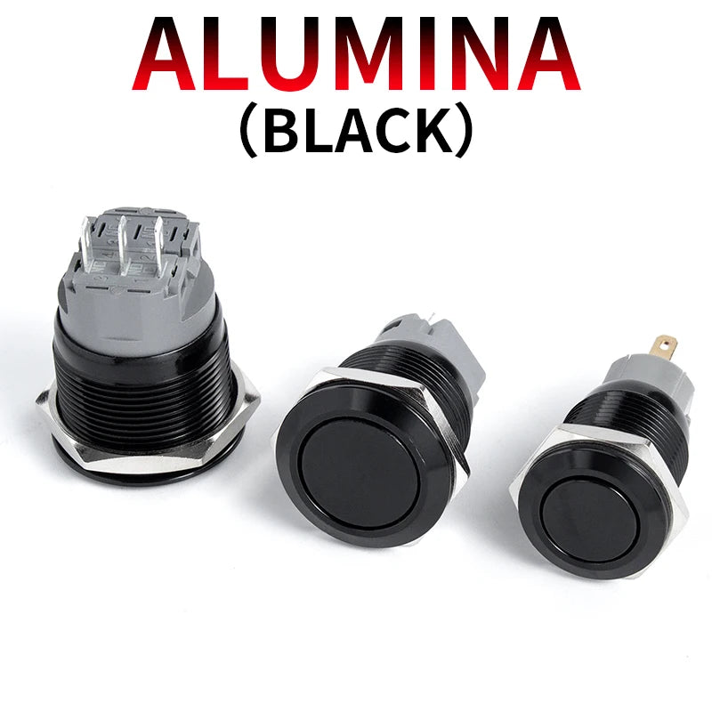 12/16/19/22/25/30/40mm Waterproof Metal Push Button Switch NO LED Light Momentary Latching Car Engine Power Switch  1NO1NC