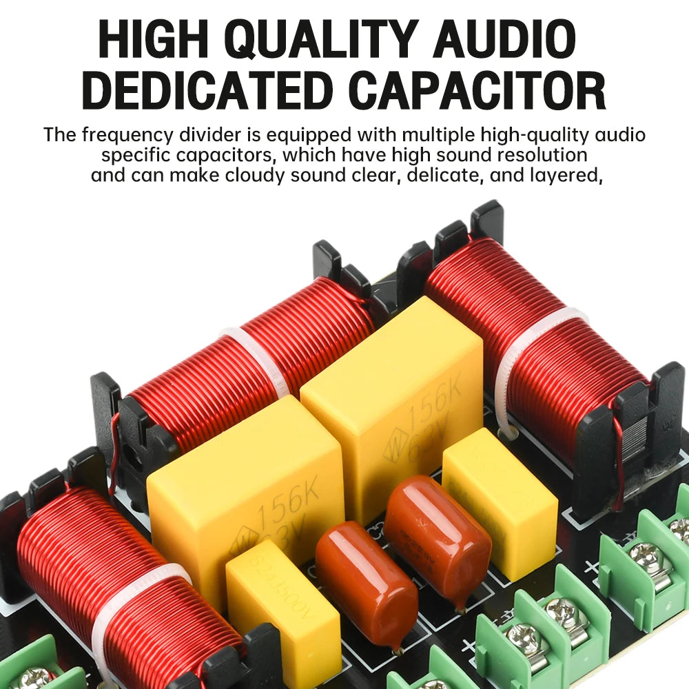 200W Crossover 3 Way Home Theater Treble Bass Audio Sound Speaker Amplifier Frequency Divider Filter 3 Way Crossover