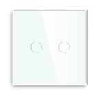 BSEED 1/2/3Gang Touch Switch Double Light Switch Triple Sensor Switch 1Way EU Standard Glass Panel Blue Back Light White Series