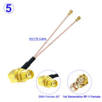 1PCS RG178 SMA Female to 2*IPX-1 Female Connector Y Splitter SMA to IPX Cable Pigtail RF Coaxial WIFI Antenna Extension Jumper