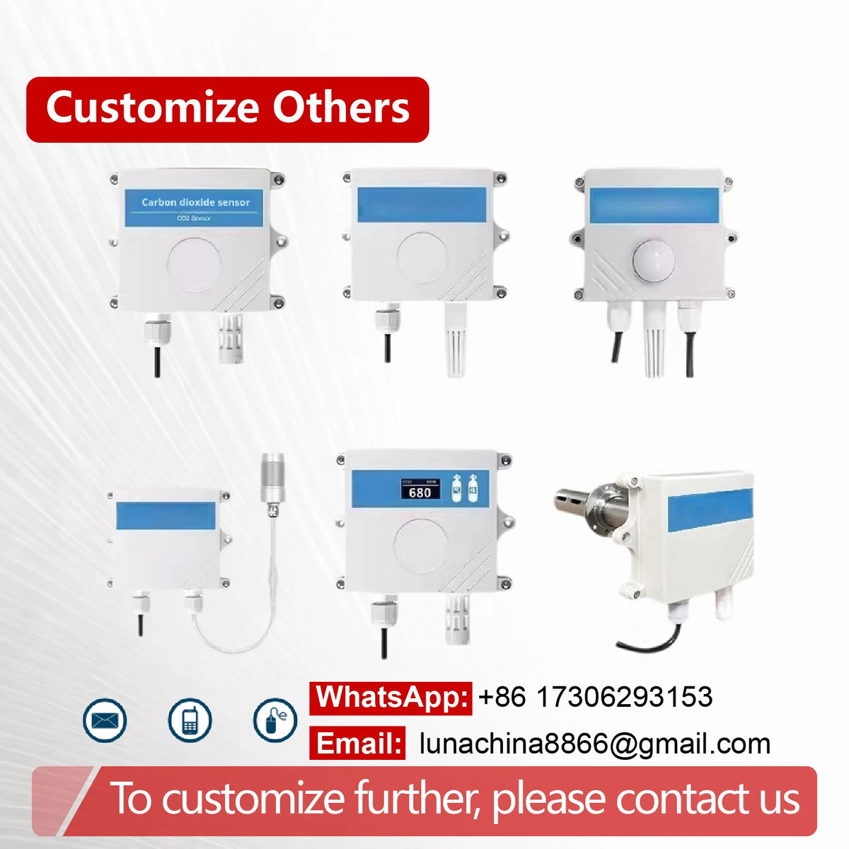 QT-10 CO2 Transmitter NDIR Carbon Dioxide Sensor RS485 4-20mA 0-5V 0-10V 10-30VDC IP65 for Greenhouse HVAC Factory