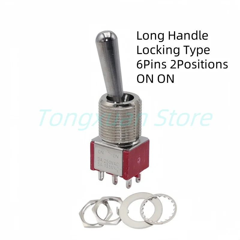 1pc SH T8013-Z1 12mm ON-OFF-ON SPDT DPDT 3/6/12PinS 2/3Position Maintained Toggle Switch Large Long Handle 3A 250VAC/5A 125VAC
