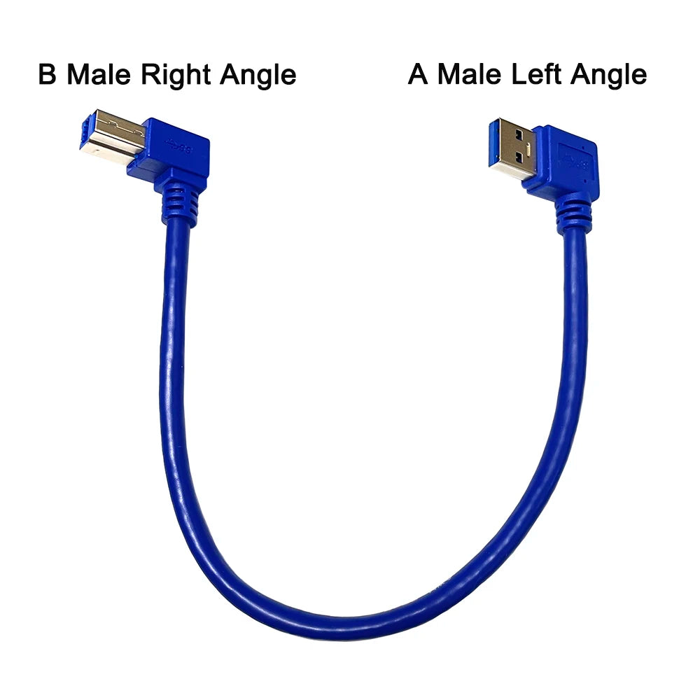 1pcs 90 Degree Angled USB 3.0 A Male AM to USB 3.0 B Type Male BM USB3.0 Cable For Printer Scanner HDD