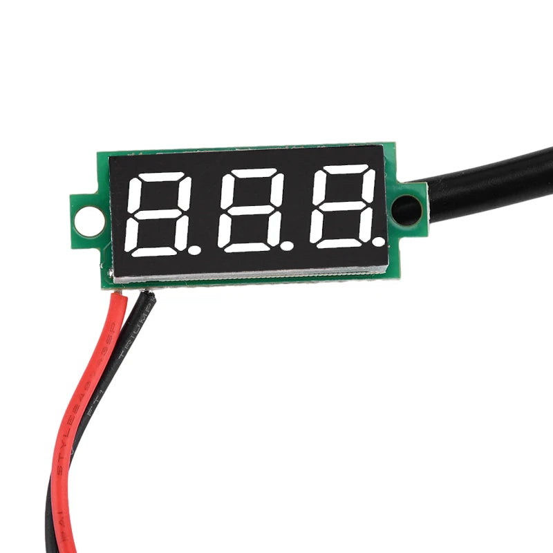 DC4-28V 0.28-inch Mini Two-Line Digital Thermometer Tester LED Display DS18B20 Waterproof Metal Probe -50 ℃~125 ℃