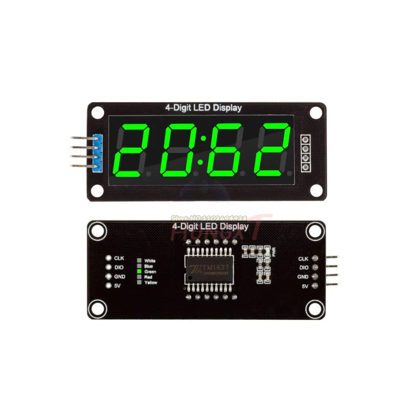 TM1637 LED Display Module for Arduino 4 Digit 7 Segment 0.56 inch Time Clock Indicator Tube Module Red Blue Green Yellow White