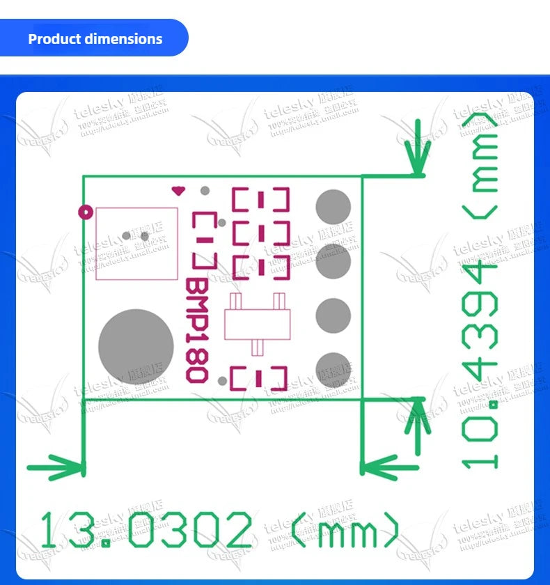1PCS GY-68 BMP180 High-Precision Digital Pressure and Temperature Sensor Module Compatible with BMP085 for Arduino ESP32