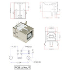 5/10Pcs Right Angle USB B Female Socket 90 Degree PCB Mount Connector Printer Interface Port