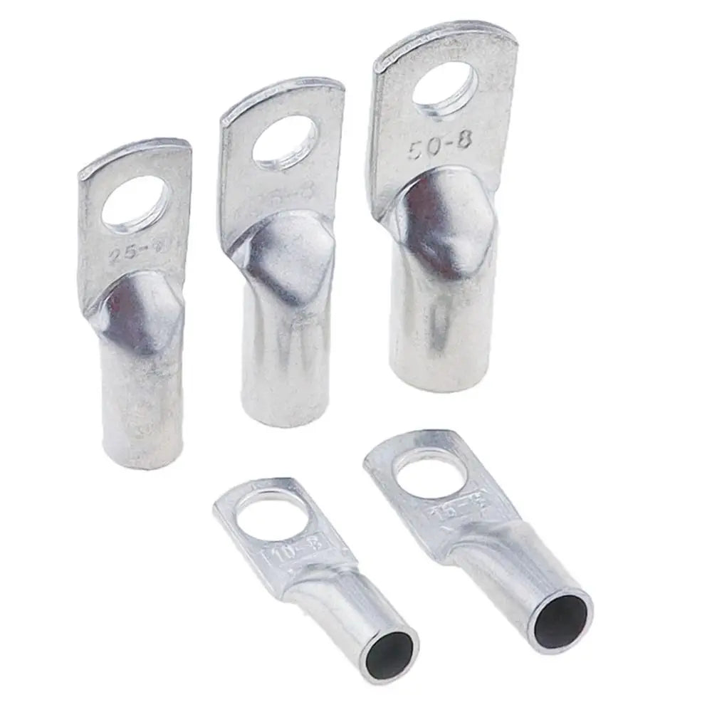 5Pcs JG Series Tinned Copper Cable Lug 14-2AWG 6/10/16/25mm2 Battery Cable Terminal Tinned Copper M6/M8/M10/M12